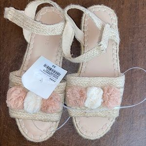 Brand new Zara girls pom Pom sandals size 33